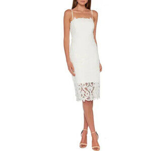 Bardot women's Lina Lace Sheath midi Dress White Size 8 M $189